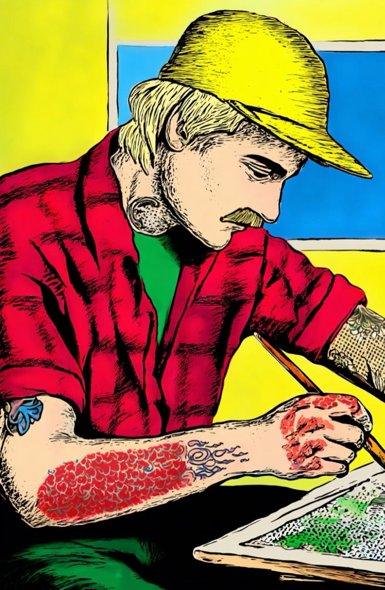 Tattooing Himself Pop Art Lichtenstein Process