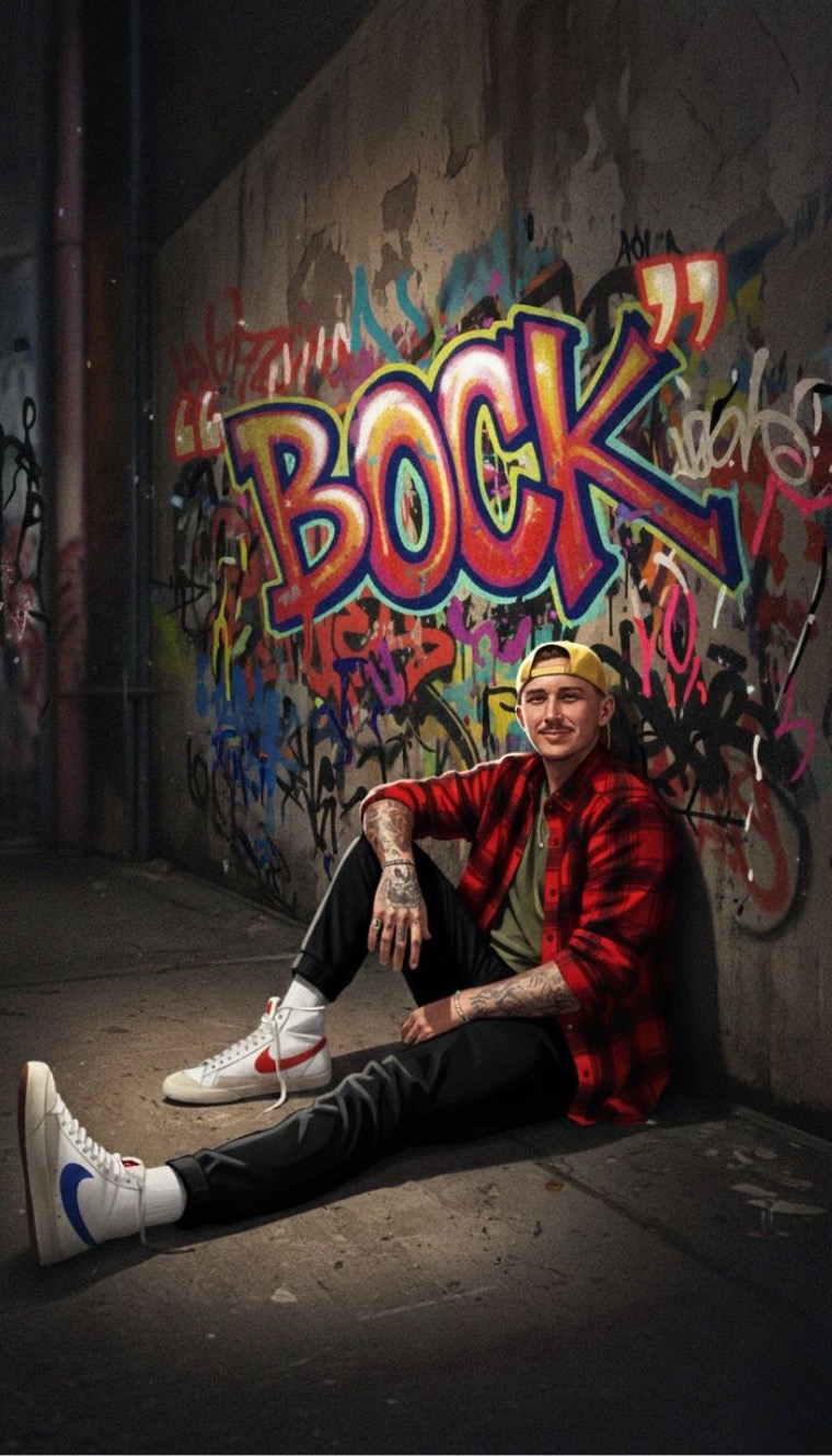Bock Graffiti Alley Seated Painterly